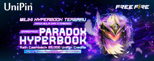 Miliki Hyperbook dari Free Fire & Dapatkan Cashback hingga 25.000 UniPin Credits Setiap Hari